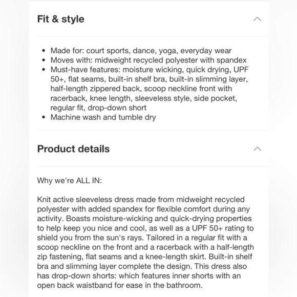 Women's Knit Racerback Active Dress - All In Motion™ Navy Blue L - Picture 6 of 8